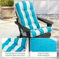 thumbnail image 2 of Pellebant Striped Thickened Chaise Lounge Cushion for Indoor/Outdoor Use, 52 x 20 x 4 inch, Water-Resistant & Fade-Resistant Patio Seat Pad, High Back Design (1-Pack, Blue & White Stripes), 2 of 8