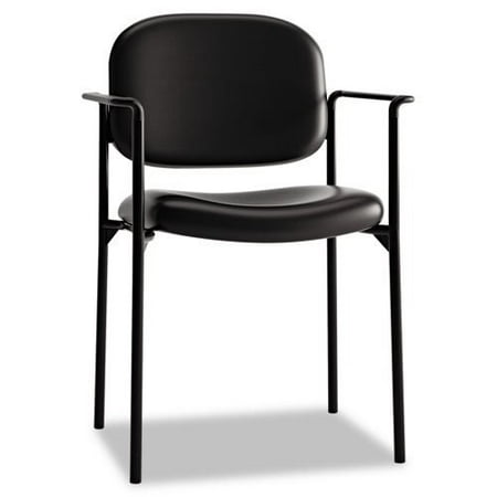 UPC 782986472209 product image for HON Scatter Stacking Guest Chair with Fixed Arms  SofThread Leather  in Black | upcitemdb.com