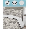 thumbnail image 4 of Grey Paisley Queen Size Down Alternative Comforter, Lightweight Comforter Quilt Bedding Set with Pillow Shams Boho Flower Botanical Leaf Branch All Seasons Bed Comforter Duvet Insert 90"x96", 4 of 7