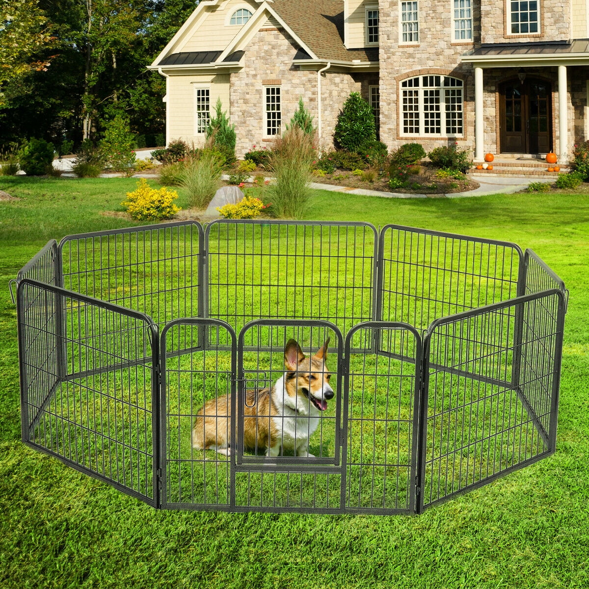 Topcobe Playpen for Pet Dog Puppy Cat, 8 Panel Heavy Duty large Dog ...
