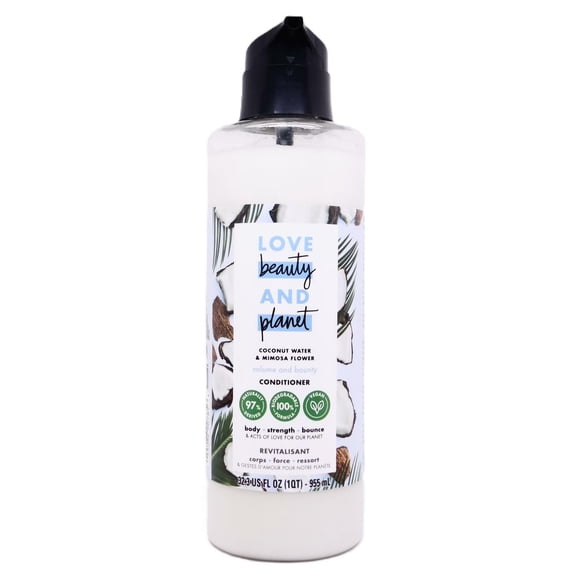 Love Beauty and Planet Silicone-Free Conditioner Volumizing Conditioner for Fine Hair Coconut Water and Mimosa Flower Refill Bottle for use with Reusable Aluminum Bottle 32 oz