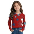 thumbnail image 5 of MKOSPLRT 3-14 Years Kids Y2K Tops Long Sleeve Crewneck T Shirts Funny Stars Graphic Shirts Fashion Color Block Blouses Soft Tees, 5 of 8