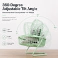 thumbnail image 3 of 4-inch Mini Metal Fan USB Desk Fan Small Personal Air Circulator Fan Portable Electric Table Desktop Fan Rechargeable Travel Fans for Camping Office Room Outdoor Green, 3 of 8