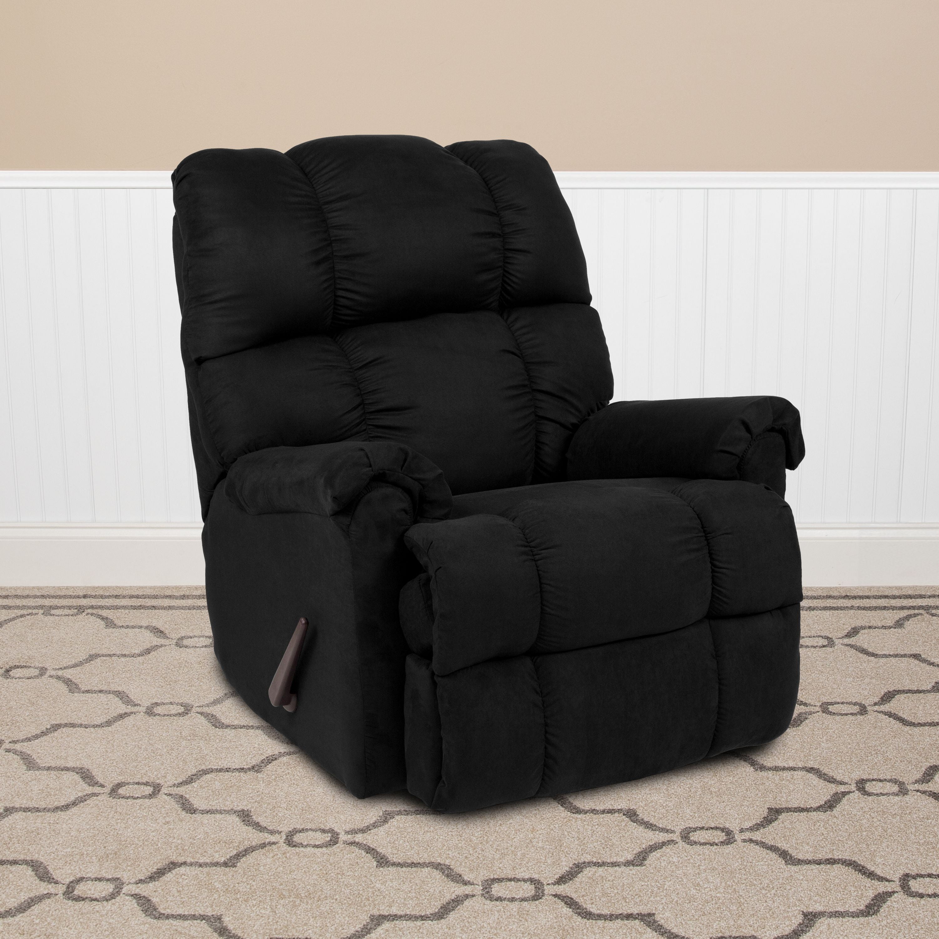 Flash Furniture Sierra Black Microfiber Rocker Recliner