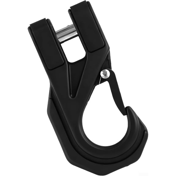 Winch Hook Heavy Duty, Max 15 Ton (35,000 Lbs), Forged Steel Winch Hook with Safety Latch for Synthetic Rope Winch Cable ATV UTV, Black