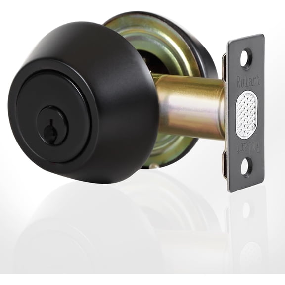 Double keyed Deadbolt Lock - Keyed on Both Sides, 2-Way Adjustable Cylinder (Privacy/Passage), Satin Stainless Steel(Black, Side)