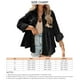 thumbnail image 5 of Camisa Dobladillo con volantes Manga larga Color sólido Abotonado Cuello de solapa Mujer Top de maternidad Negro M, 5 of 5