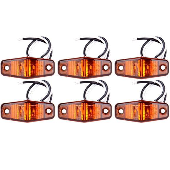 cciyu 6x 2.5" Oval Trailer Led Side Marker Lights Amber Len Amber Light Universal 2 LED Light Truck Boat Trailer Sealed Mini Trailer Clearance Identification Lights Amber Len Amber Light