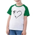 thumbnail image 3 of Feancey T-Shirts pour Tout-Petits Garçons Filles Manches Courtes Décontracté T-Shirt Graphique à Imprimé Cœur Enfants Été T-Shirt Coupe Ample Col Ras du Cou Hauts Mignons Rabais de 90 % Liquidation Vert 5 Ans, 3 of 10