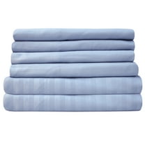 Dobby Stripe Sheets - 6 Piece 1500 Supreme Collection Fine Brushed Microfiber Deep Pocket Sheet Set - Light Blue, Full