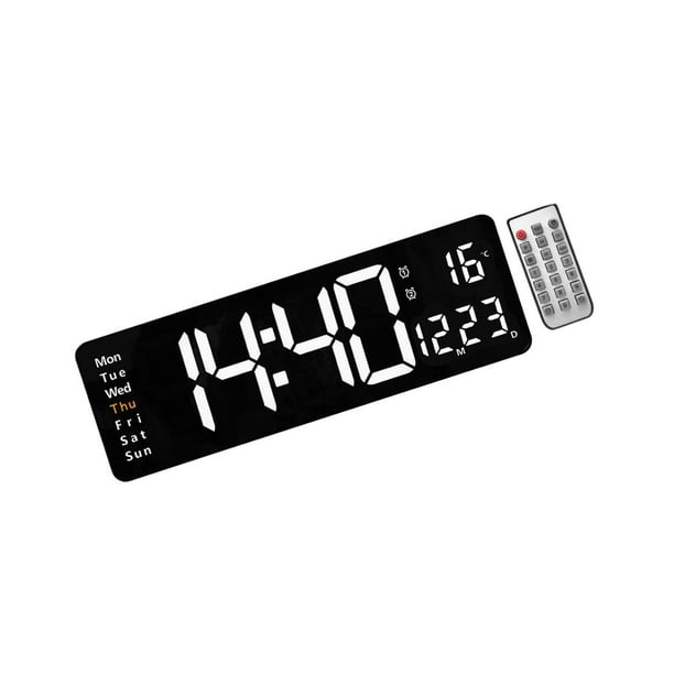 Large Digital Wall Clock Modern Clocks Digital Temperature Timekeeping ...