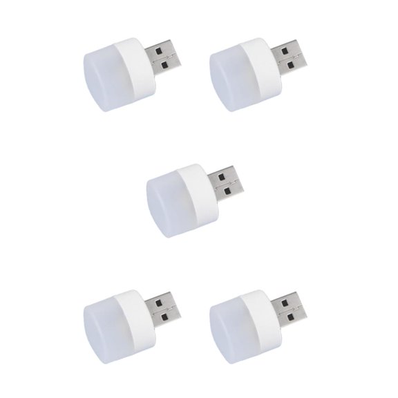 Seitruly Lámpara de enchufe USB 3000K 1W Dispositivo de iluminación Suministros para el hogar Lámparas de libros Ronda ABS Luz de lectura para dormir Type2 NO2