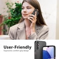 thumbnail image 3 of Case for Samsung Galaxy A14 5G, Slim Liquid Silicone Case Shockproof Full Body Protection Phone Case with Anti-Scratch Microfiber Ultra Slim Soft Rubber Cover Cute Bumper - Black, 3 of 14
