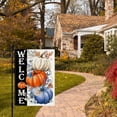 thumbnail image 5 of Fall Pumpkin Welcome Garden Flag 12x18 Inch Double Sided, Thanksgiving Seasonal Outdoor Autumn Harvest Flag for Yard Farmhouse Holiday Decoration, 5 of 6