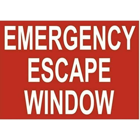Two (2) Pcs- Emergency Escape Window Label Decal Sticker (red, 5X7 INCH,) (ref-2201)