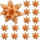thumbnail image 1 of Elroy 15 piezas de flores artificiales de Pascua con purpurina para Navidad, adornos para árbol de Navidad, purpurina roja y dorada, 1 of 7