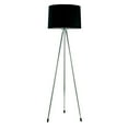 thumbnail image 3 of Minimalist Silver Metal Floor Lamp with Black Shade, 3 of 3