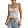 thumbnail image 2 of Women'S Square Neck Sleeveless Tank Tops Basic Tight T Shirts, 2 of 9