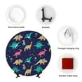 thumbnail image 4 of Kdxio Cartoon Dinosaur Bone China Decorative Plate Ceramic Decorative Plate for Home Office Wall Stand Decorative Plates for Home Bedroom-7in, 4 of 6
