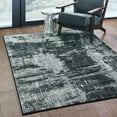 thumbnail image 2 of 5' x 8' Black Ivory Machine Woven Abstract Indoor Area Rug, 2 of 3