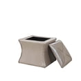 thumbnail image 2 of 17.5" Tall Wood and Leather Storage Bench, Ivory Croc Svelte, 2 of 5