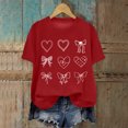 thumbnail image 2 of yueewhu Valentines Shirt for Women Romantic Love Heart Bow T-Shirts Valentine Day Lover Tee Tops (Red, S), 2 of 6