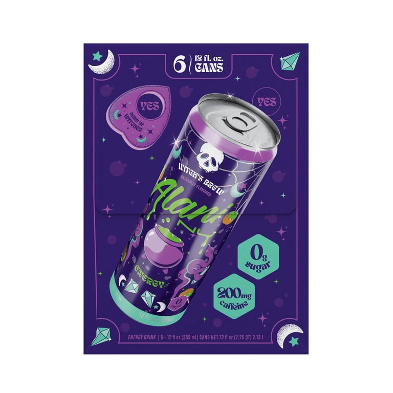 Alani Nu, Energy Drink, Witch's Brew 12oz Cans, 6 Pack - Walmart.com