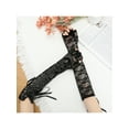 thumbnail image 6 of INSPIRE CHIC Women's Lace Up Half Finger Gloves Lace Elbow Length Arm Warmers Black and Black Ribbon One Size, 6 of 6