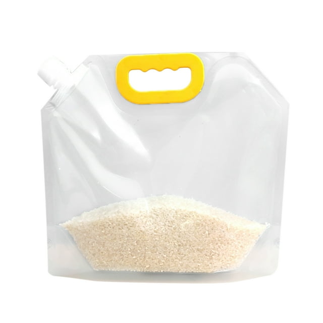 Bolsa de almacenamiento de cereales transparente de 2,5 l, bolsa de embalaje sellada a prueba de humedad para arroz, bolsa de succión portátil gruesa