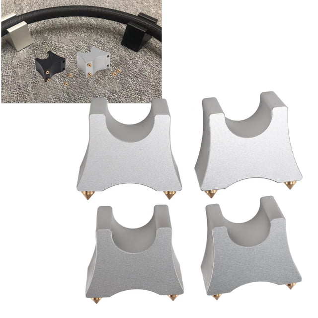 4 Soportes De Aluminio Para Cable De Altavoz HiFi, Soporte De Aislamiento De Cables AMP Ajustable, Soporte De Absorción De Golpes, Soporte De Bandeja De Alambre HiFi Para Altavoz