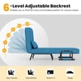 thumbnail image 5 of Costway Folding 5 Position Convertible Sleeper Bed Armchair Lounge Couch w/ Pillow Blue, 5 of 9