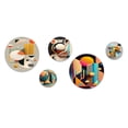 thumbnail image 2 of Designart "Minimal Bauhaus Dimensions III" Modern Geometric Metal Wall Art Set of 5 Piece, 2 of 5