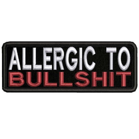 Applique Inspirational Allergic Theme Hook Backing Decorative Patch Funny Saying Biker Emblem