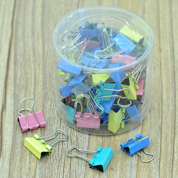 JeashCHAT 60 Pcs Binder Clips , Colored Binder Clips Paper Clamps Paper Clips Office Supplies, 0.6 inch Length