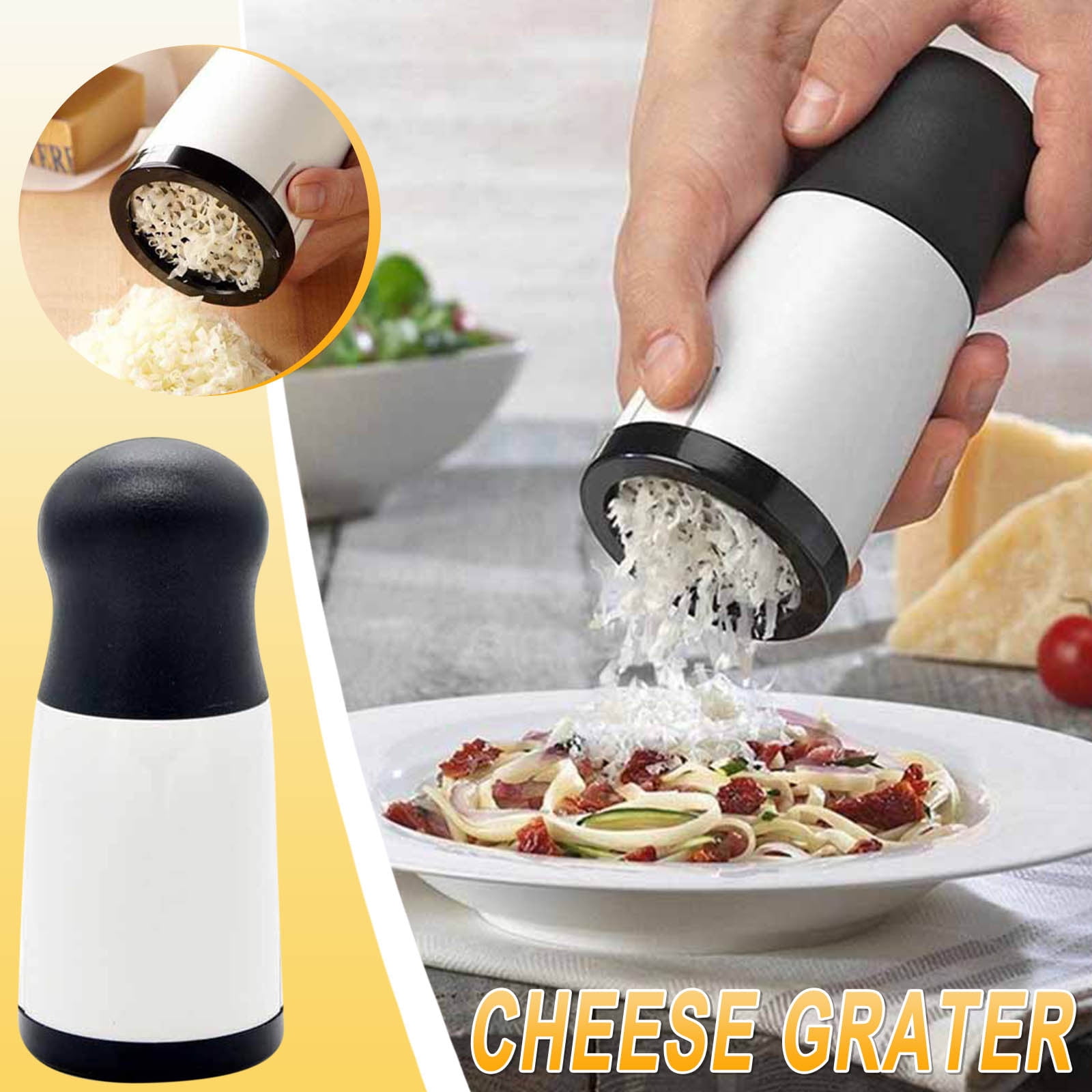 CHEESE CHOPPER 4-in-1 | Cheese Grater with Handle, Wire and Blade  Attachments | Instant Fridge Storage | up to 2lb Blocks, Transparent