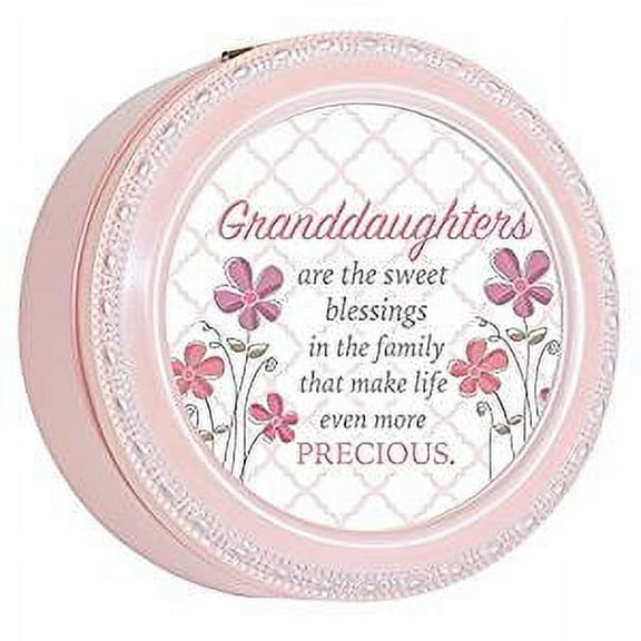 Granddaughters Sweet Blessings Black Rope Trim Jewelry Music Box Plays You Are My Sunshine