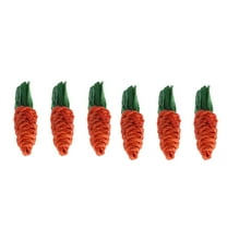PBPBOX 6Pcs Cotton Rope Carrot Shape Rabbit Bite Plaything Small Animals Pet Accessories