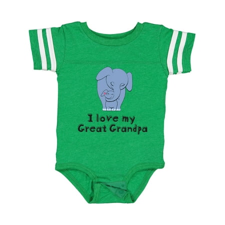

Inktastic I Love My Great Grandpa Elephant Gift Baby Boy or Baby Girl Bodysuit