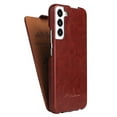 thumbnail image 4 of Allytech Flip Case Compatible with Samsung Galaxy S24, Slim Fit Lightweight Premium PU Leather Vertical Flip Shockproof Full Body Protection Luxury Cover Case - Brown, 4 of 7