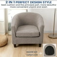 thumbnail image 5 of LKJYER Club Chair Covers Slipcover 2 Piece, Leaf Jacquard Stretch Tub Chair Cover Barrel Chair Covers Soft Armchair Sofa Cover Couch Furniture Protector, 5 of 7