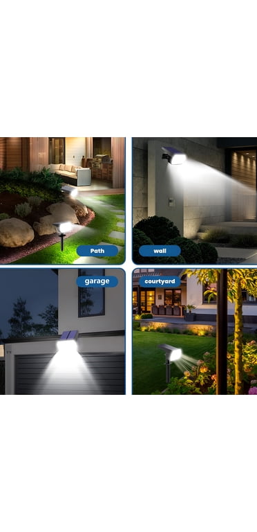 LEREKAM Solar Spot Lights Outdoor – IP65 Waterproof, 40 LEDs, Cool White Landscape Spotlights