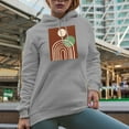 thumbnail image 2 of Aesthetic Minimalism Boho Art Merch Gift, Heather Grey Hooded Sweatshirt or Hoodie, Small, 2 of 5