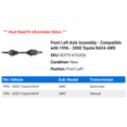 thumbnail image 2 of Front Left Axle Assembly - Compatible with 1996 - 2000 Toyota RAV4 AWD 1997 1998 1999, 2 of 2