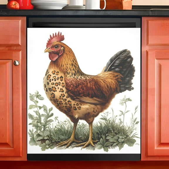 Ryvnso Chicken Dishwasher Magnetic Refrigerator Magnet Cover Kitchen Home Decorative 23"x26"