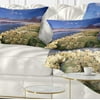 Designart Colorada Lagoon and Pabellon Volcano - Oversized Beach Throw Pillow - 12x20