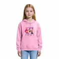 thumbnail image 2 of Moonsky Sudadera con capucha y cordón HUNTRX, estampado de grupo de chicas coreanas, jersey corto, suave y cómodo, top de manga larga para primavera y otoño. Rosa 160, 2 of 5
