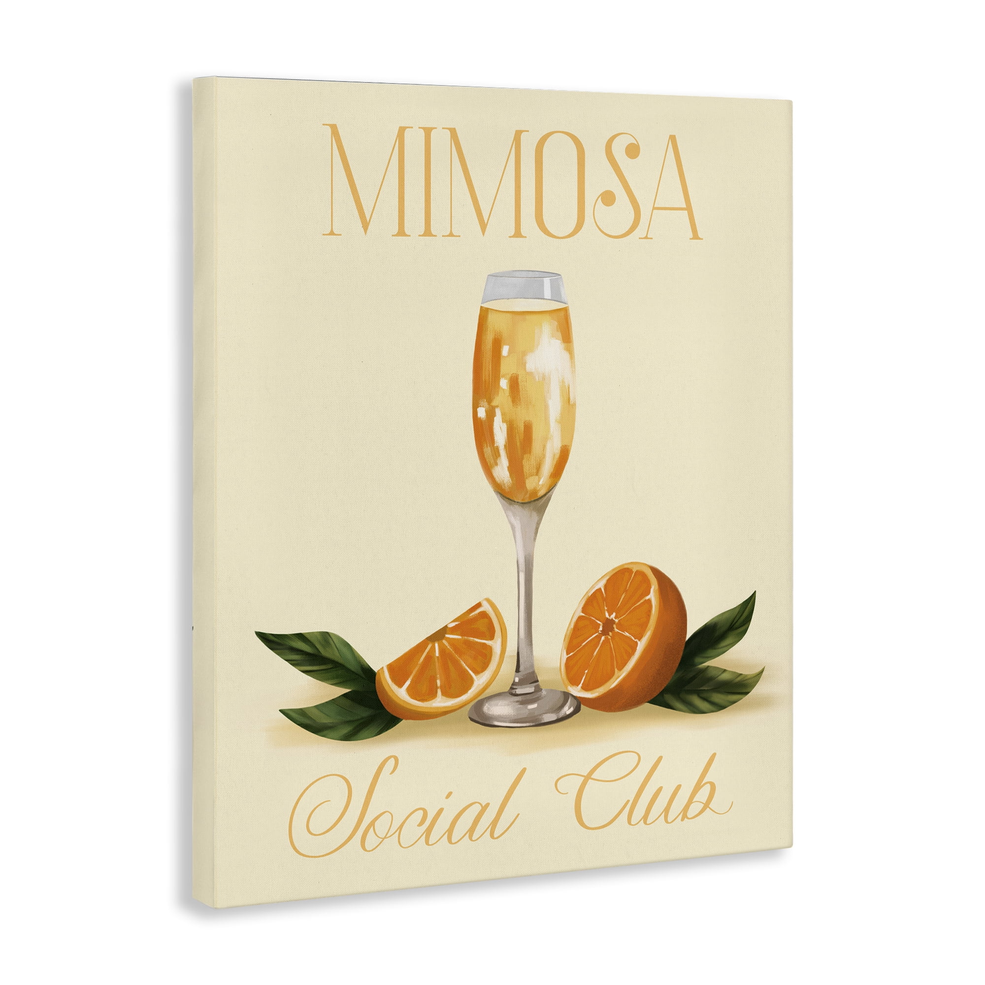 Stupell Industries Mimosa Social Club Food & Beverage Painting Wrapped Canvas Art Print Wall Art, 24 x 30