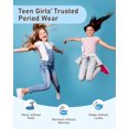 thumbnail image 5 of Rovtop Period Underwear for Girls, 3-Pack Cotton Period Panties 4 Layers Leak-proof Reusable Menstrual Protective Briefs for Teens Girls, Size XL(14-16 yrs), 5 of 7