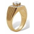 thumbnail image 2 of PalmBeach Jewelry Men's 1.25 TCW Round Cubic Zirconia Gold Ion-Plated Stainless Steel Dome Ring, 2 of 5