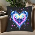 thumbnail image 5 of Set of 2 Decorative Throw Pillow Covers 18x18in - Futuristic Blue & Pink Heart Design with Whimsical Stars for Couch Bed Car, 5 of 8